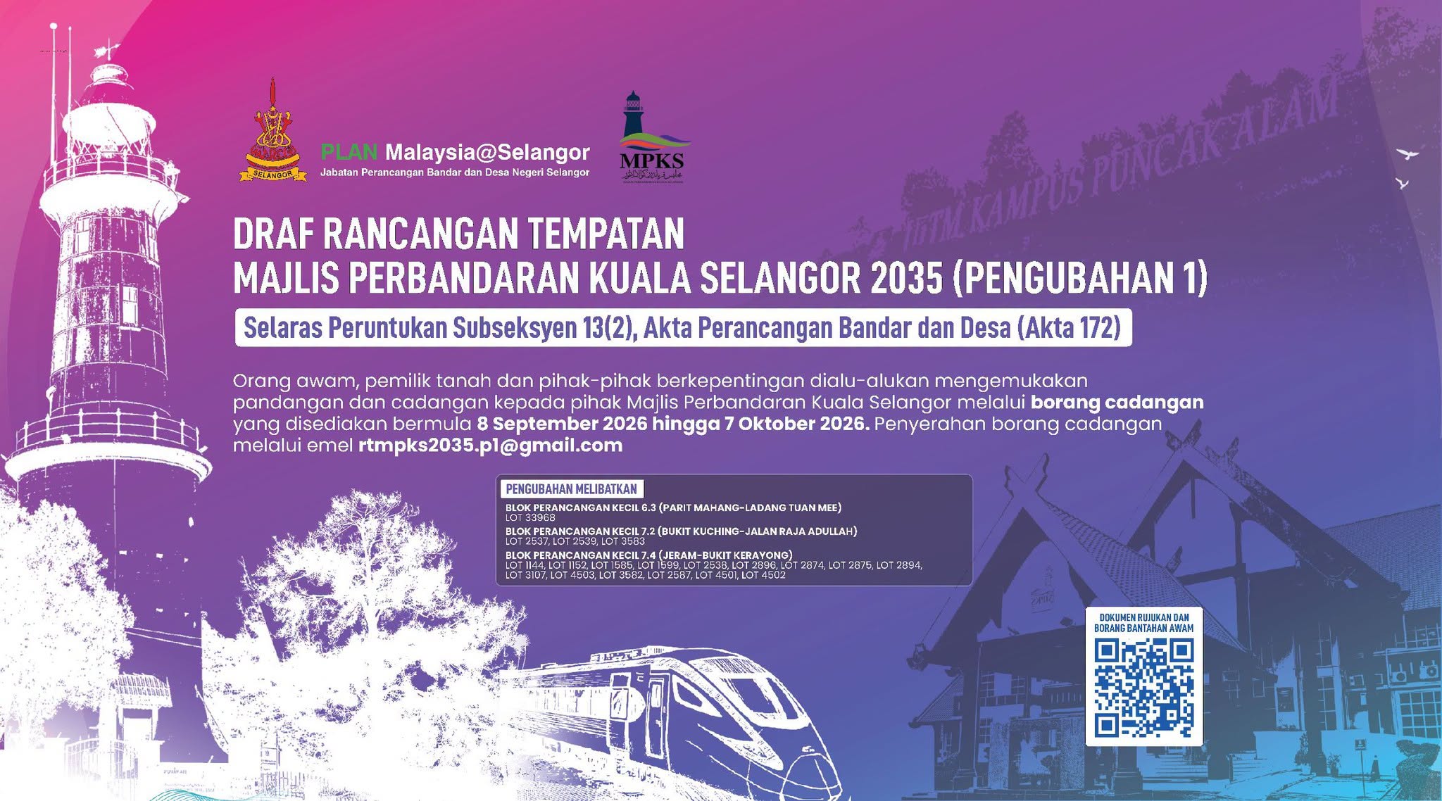 PUBLISITI DAN PENYERTAAAN AWAM BAGI DRAF RANCANGAN TEMPATAN MAJLIS DAERAH KUALA SELANGOR 2035 (PENGUBAHAN 1)