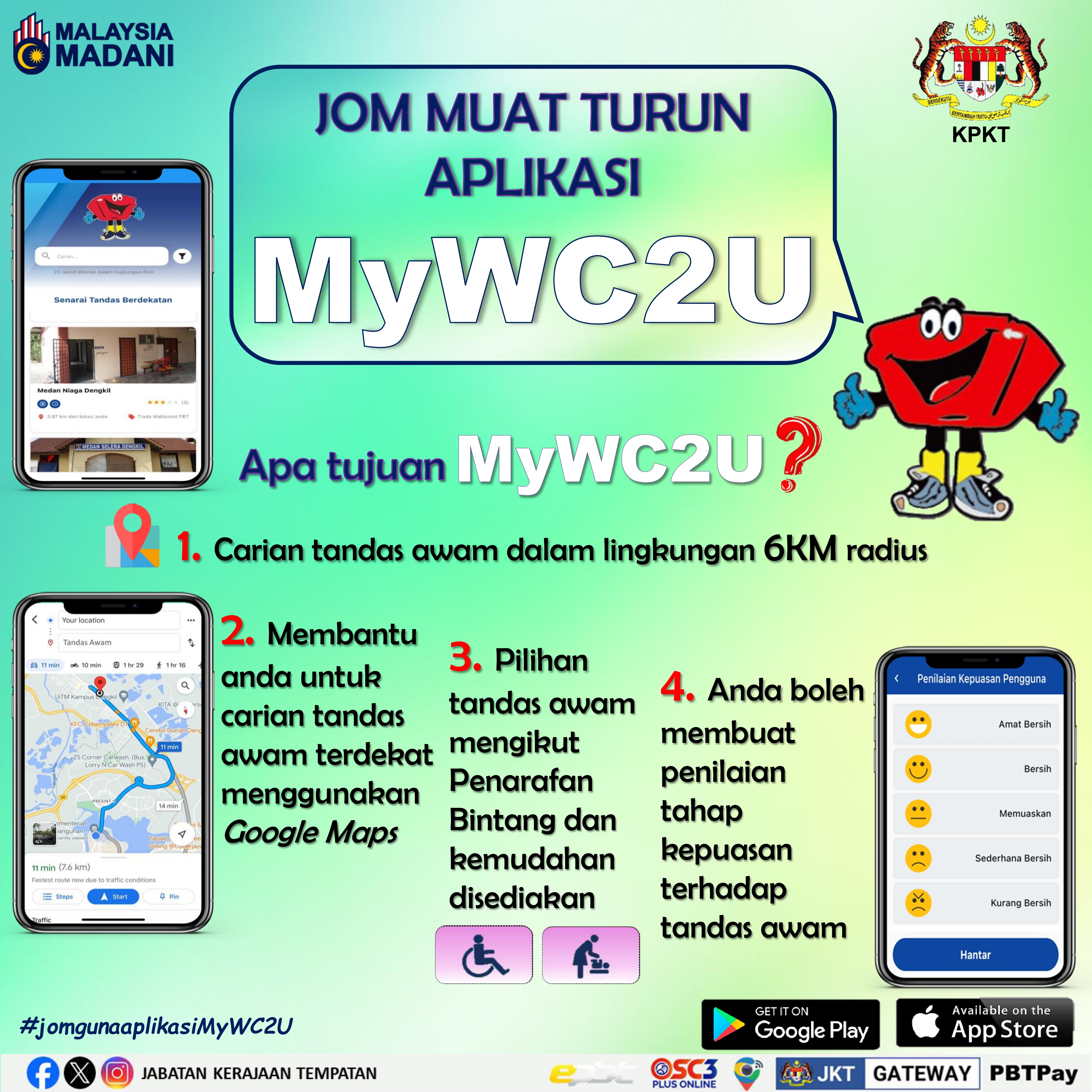 APLIKASI 'MY WATER CLOSET' (MyWC2U) KEMENTERIAN PERUMAHAN DAN KERAJAAN TEMPATAN (KPKT)