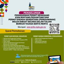 PERMOHONAN PERMIT PEMASANGAN KAIN RENTANG/GEGANTUNG DAN PERMIT KHEMAH SEMENTARA (PERKAHWINAN)