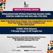 NOTIS PEMAKLUMAN OPERASI PASAR PAGI SAUJANA UTAMA