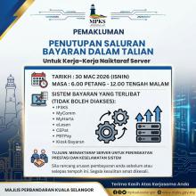 PEMAKLUMAN PENUTUPAN SALURAN BAYARAN DALAM TALIAN
